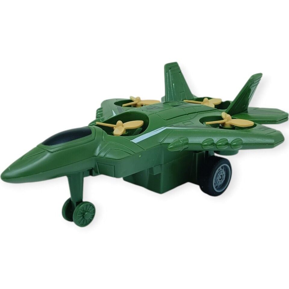 Sürtmeli Döner 4 Pervaneli Uçak - Yeşil