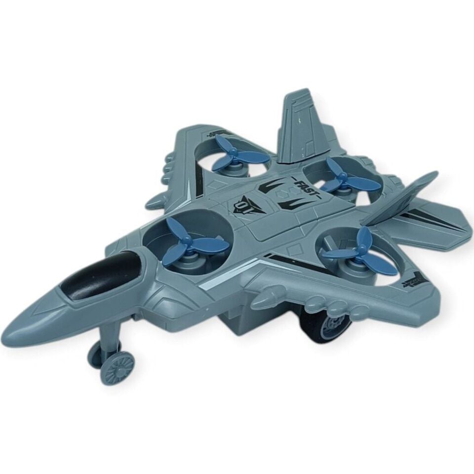 Sürtmeli Döner 4 Pervaneli Uçak - Gri