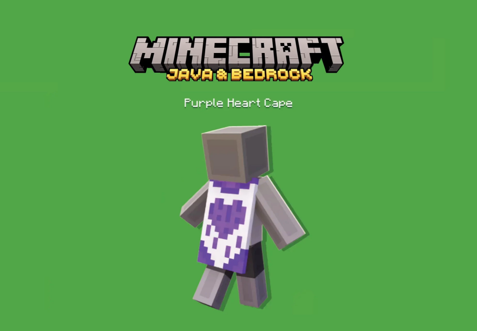 Purple Heart Cape Minecraft Java & Bedrock Edition Dlc