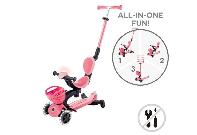 Globber Go Up Baby 360 Scooter (Işıklı) Koyu Pastel Pembe Koyu Pastel Pembe