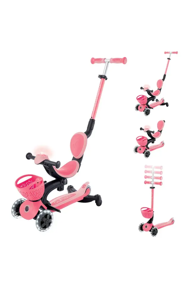 Globber Go Up Baby 360 Scooter (Işıklı) Koyu Pastel Pembe Koyu Pastel Pembe