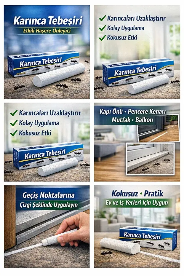 4 Adet Haşere Tebeşiri  Böcek Önleyici Tebeşir  Etkili Hamam Böceği Ve Karınca Kovucu (1077)