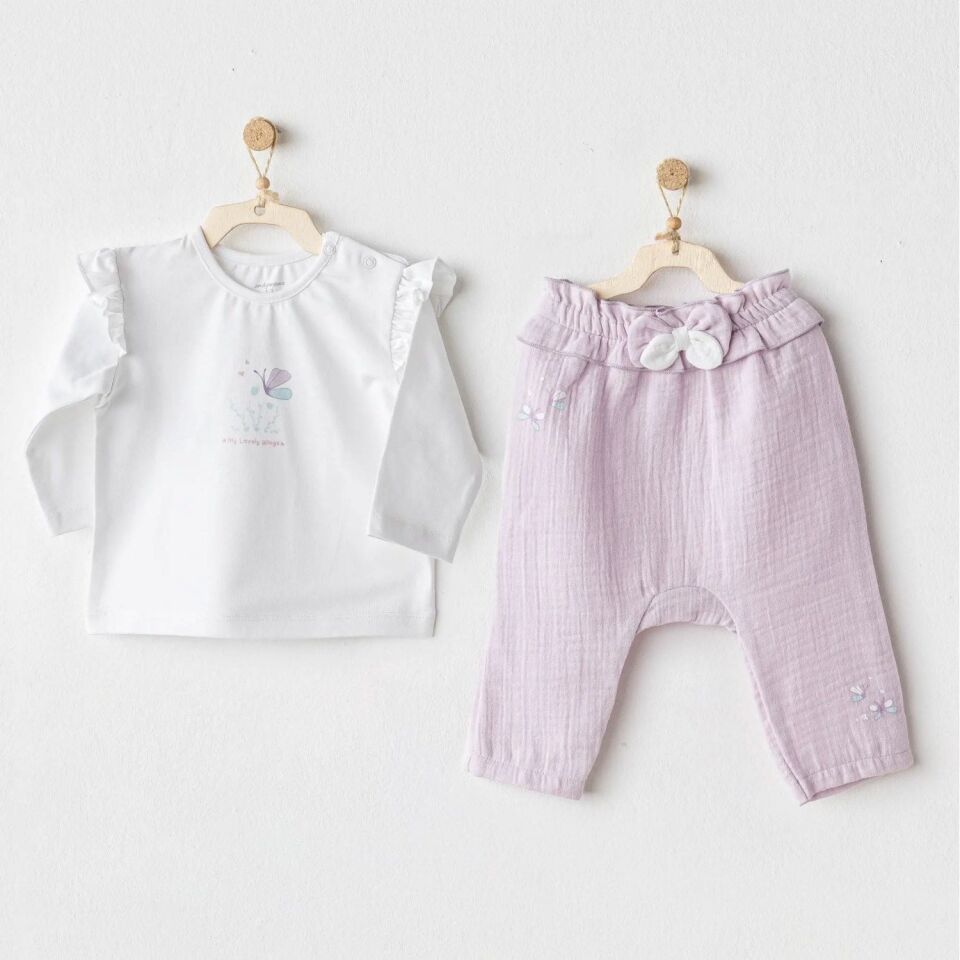 Andywawa AC25578 Magical Butterlfy 2'Li Bebe Takım Lila
