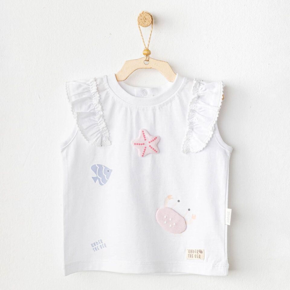 Andywawa AC25969 Casual Bebek Tshırt White