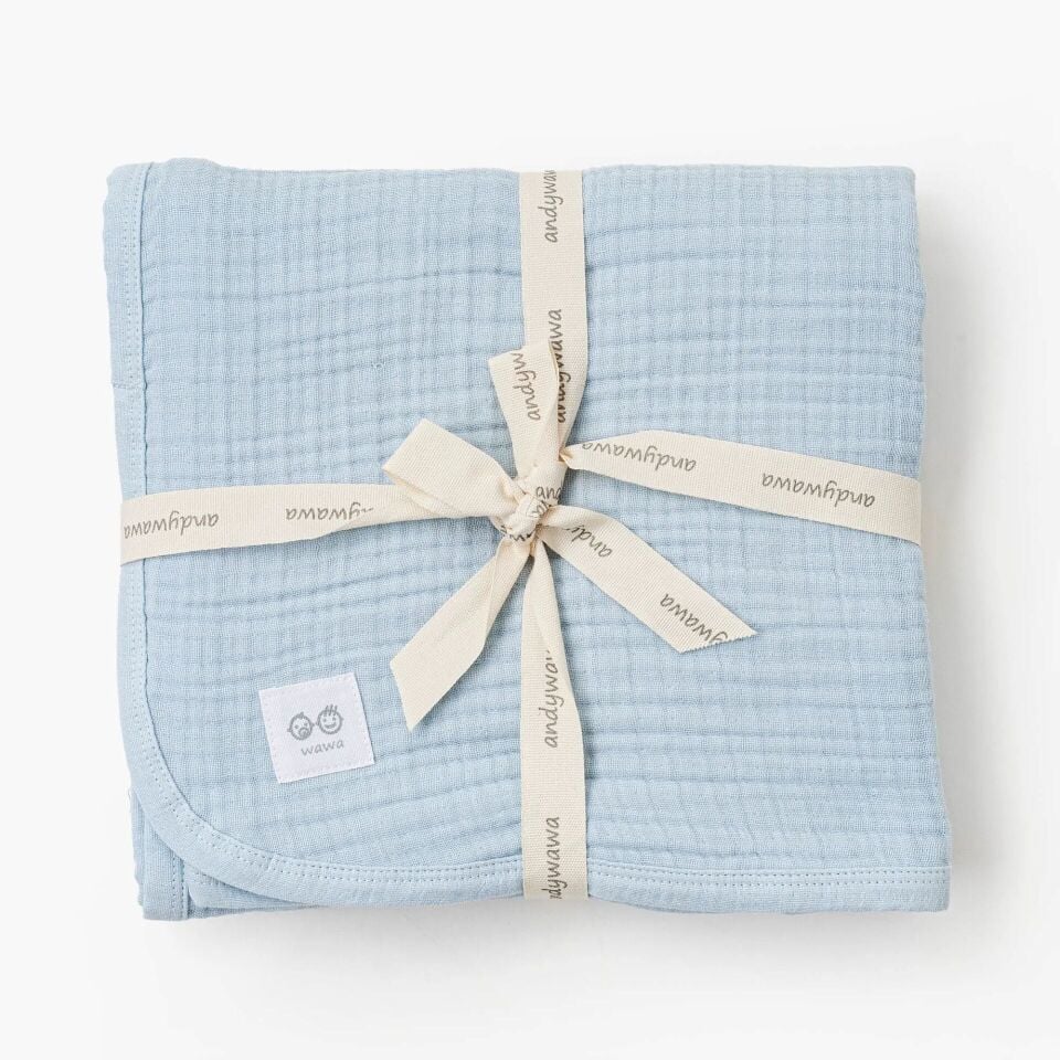 Andywawa AC25870 Müslin Home Bebek Battaniye 105*120 Blue