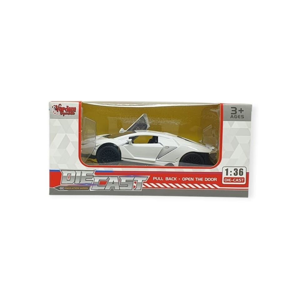 Çek Bırak Metal Arabalar 13 cm - SR2213- Beyaz