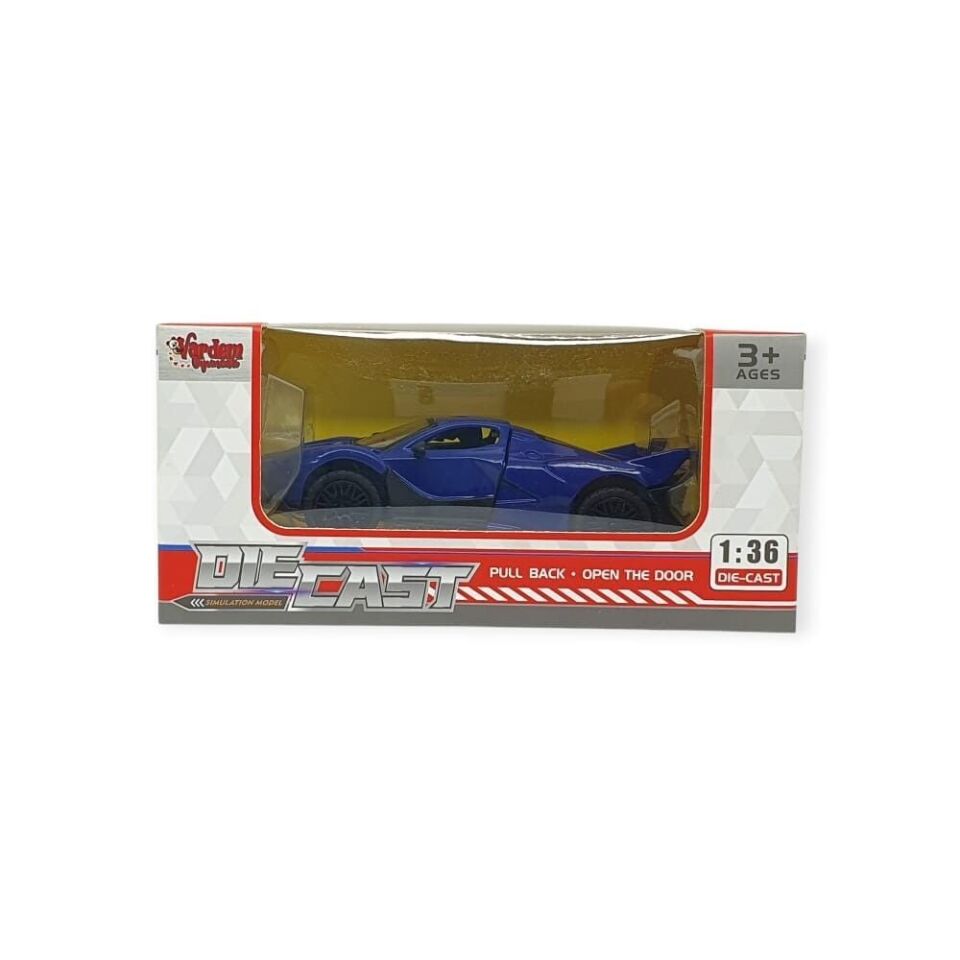 Çek Bırak Metal Arabalar 13 cm - SR2212- Mavi