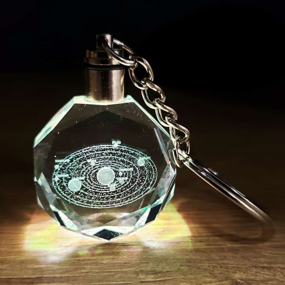 Gezegenler Temalı Renk Değiştiren Kristal Anahtarlık (1077)