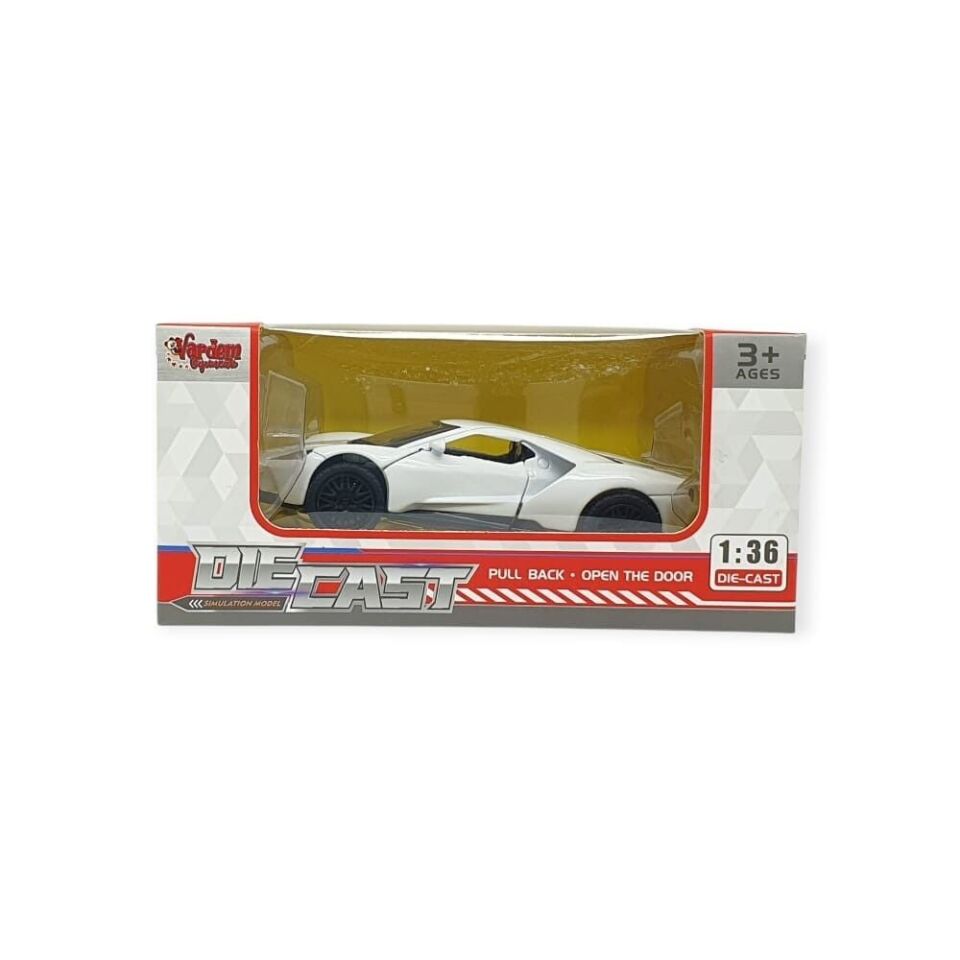 Çek Bırak Metal Arabalar 13 cm - SR2211- Beyaz