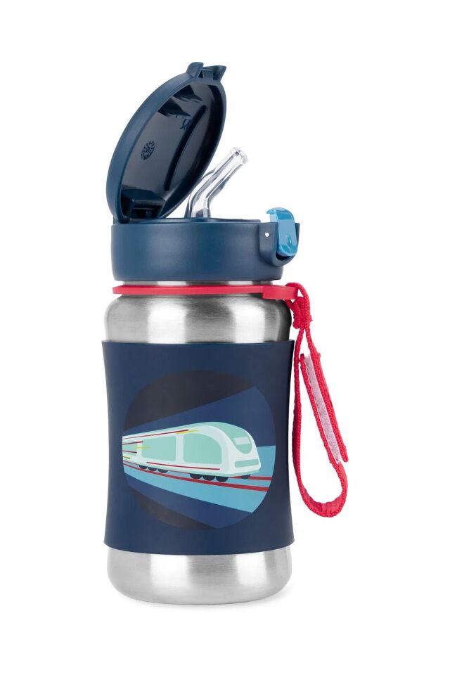 Skip Hop Zoo Pipetli Paslanmaz Çelik Suluk 350 ml Tren Tren