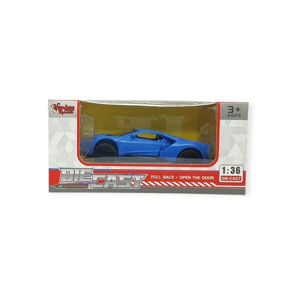 Çek Bırak Metal Arabalar 13 cm - SR2211- Mavi