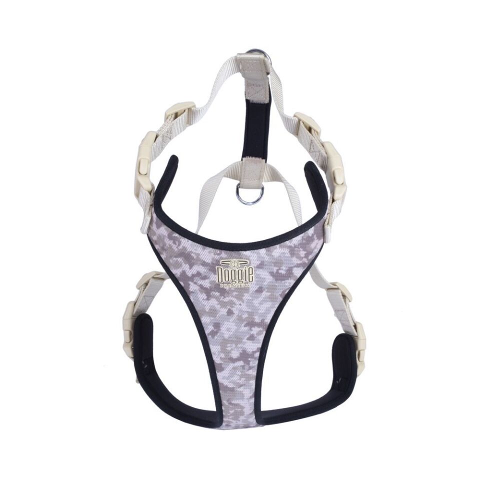 Doggie Yumuşak Softlu Köpek Göğüs Tasması 50/70 cm Kamuflaj Açık