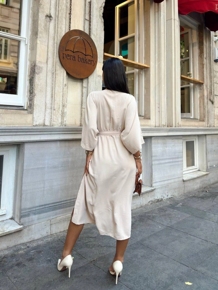 Ayrobin midi elbise