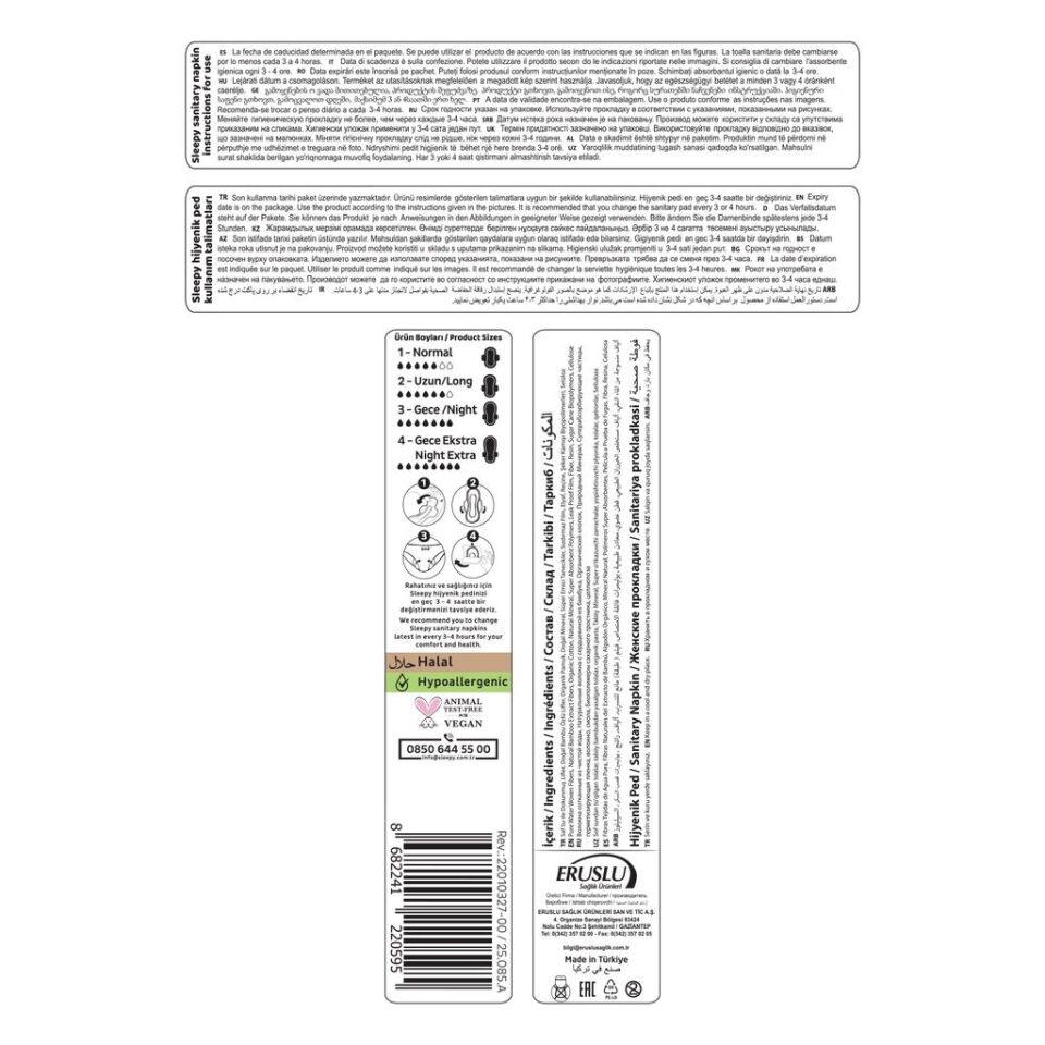 Sleepy Bio Natural Premium Plus Gece Ped 16 Adet