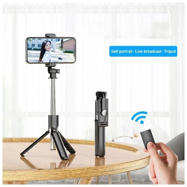 Uzaktan Kumandalı Tripod Özellikli Selfie Çubuğu