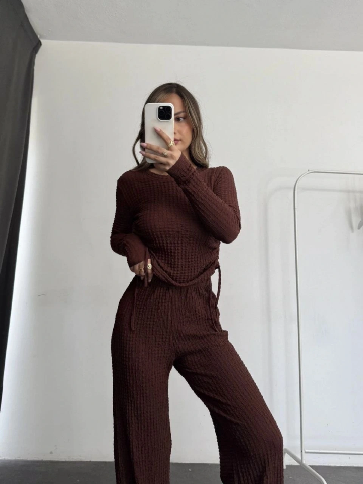 Bubble alt üst takım kahve pt510446 L - Kahve