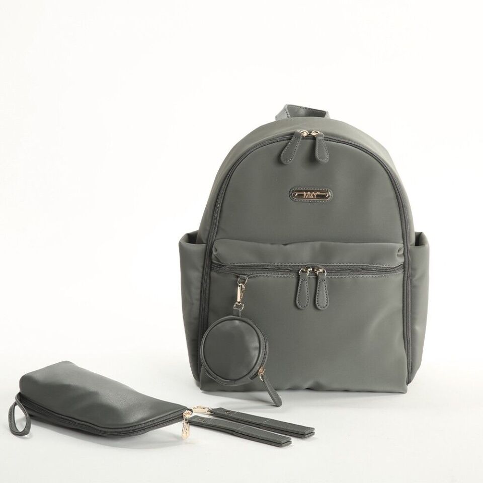M&Y Diamond Anne Bebek Bakım Sırt Çantası 7345 Gri