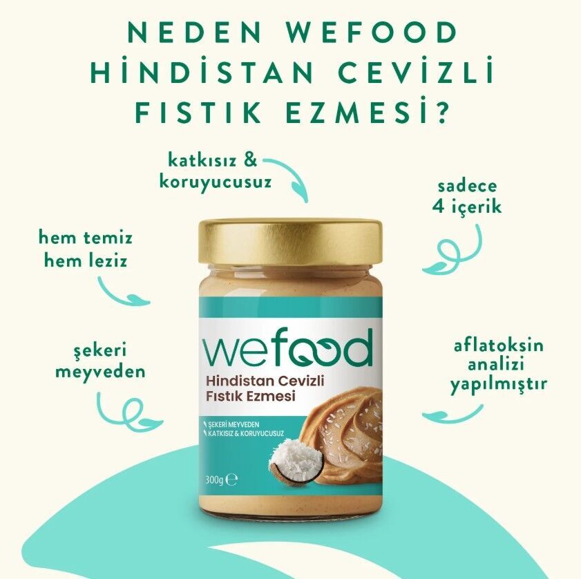 Wefood Hindistan Cevizli Fıstık Ezmesi 300 Gr