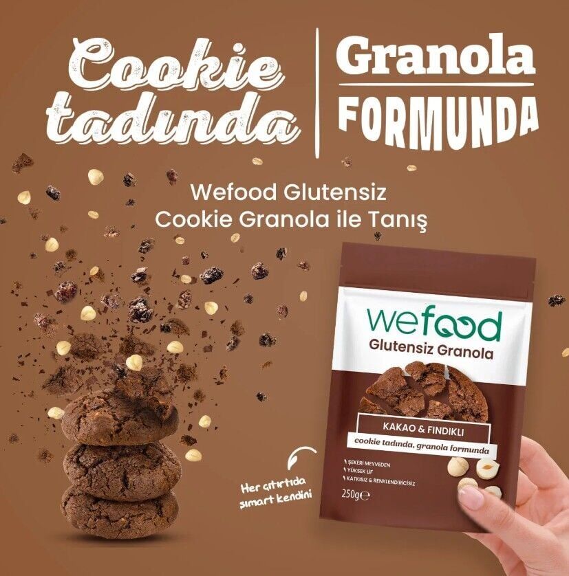 Wefood Kakao ve Fındık Granola 250 Gr