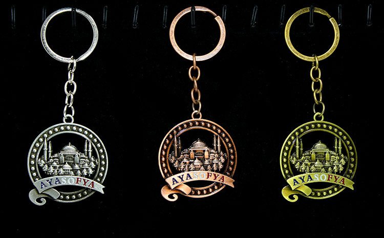 Metal Ayasofya Anahtarlık Yuvarlak Tasarım