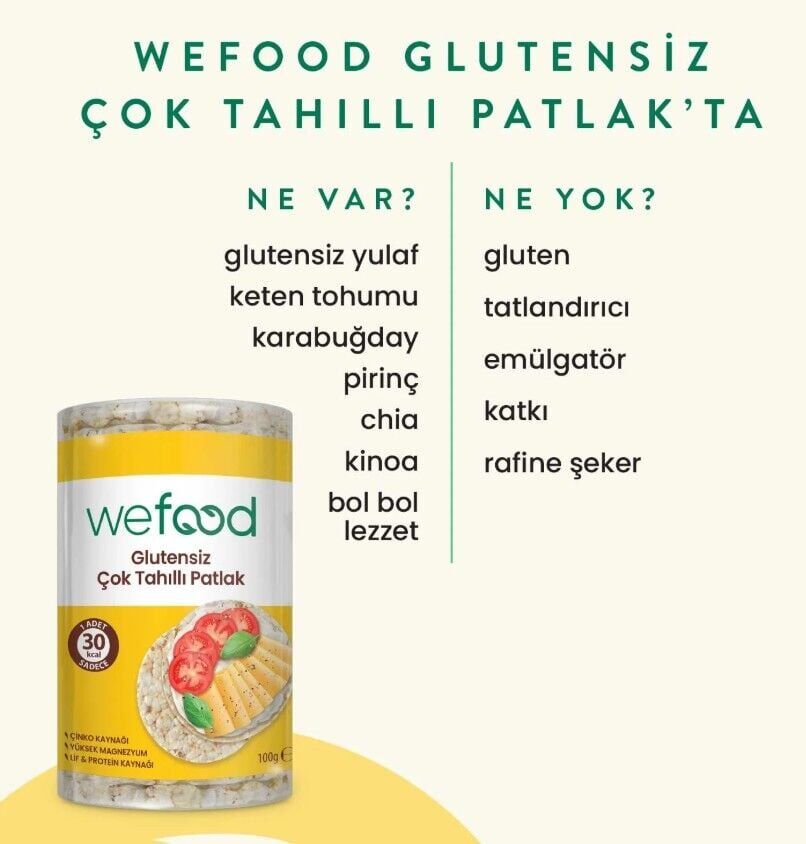 Wefood Çok Tahıllı Pirinç Patlağı 100 Gr