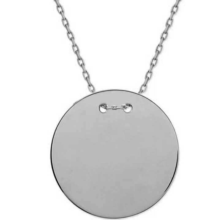 925 Ayar Gümüş Yuvarlak Plaka Kolye T7840 (1077)