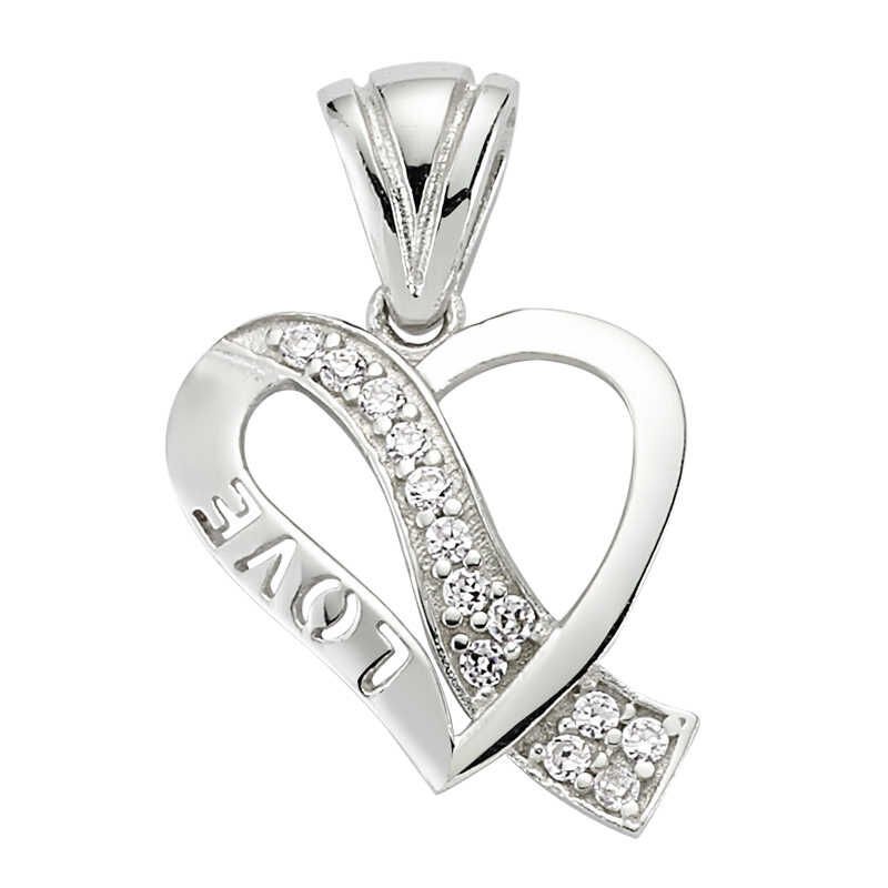 925 Ayar Gümüş Love Kalp Kadın Gümüş Kolye Pnd47138292 (1077)