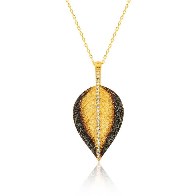 925 Ayar Gümüş Yaprak Kadın Gümüş Kolye Pt2610629 (1077)