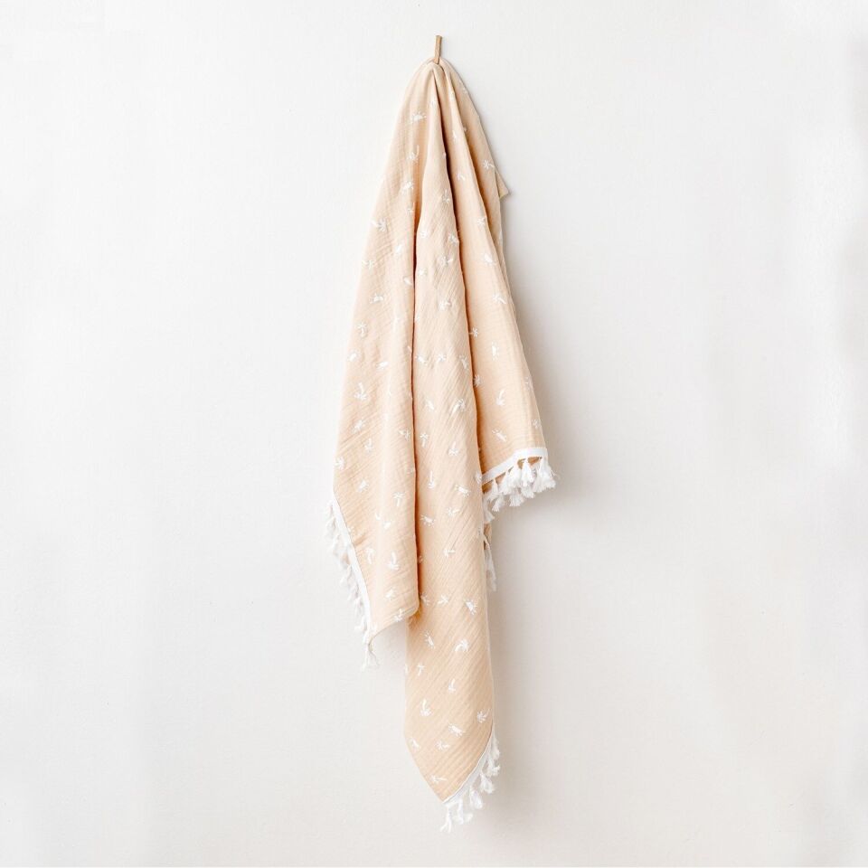 Andywawa AC24513 Müslin Smil All Day 120x90 Bebek Battaniye Beige