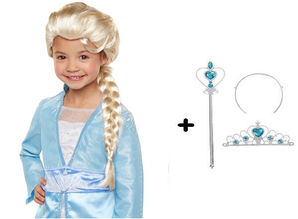 Karlar Ülkesi Frozen Elsa Kostüm Seti Çocuk Boy