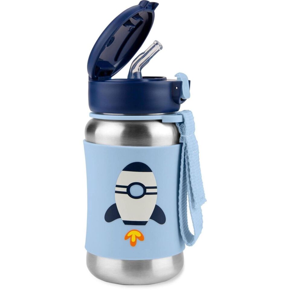 Skip Hop Zoo Pipetli Paslanmaz Çelik Suluk 350 ml Roket Roket