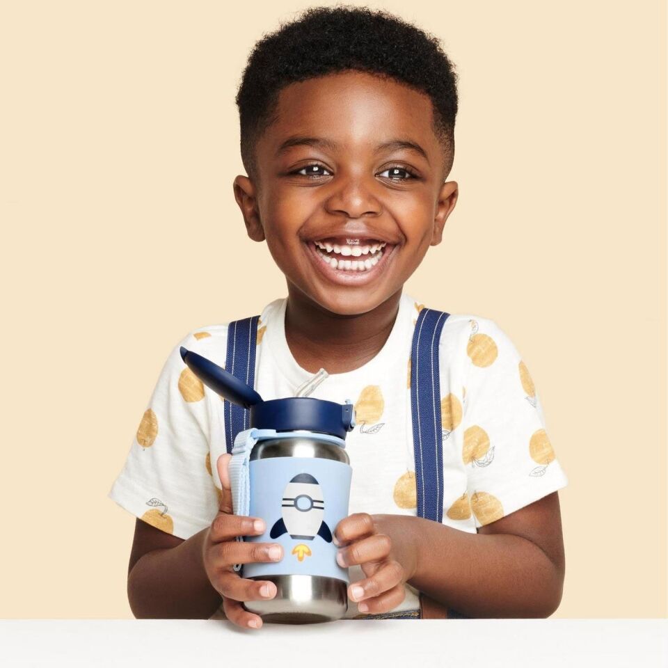 Skip Hop Zoo Pipetli Paslanmaz Çelik Suluk 350 ml Roket Roket