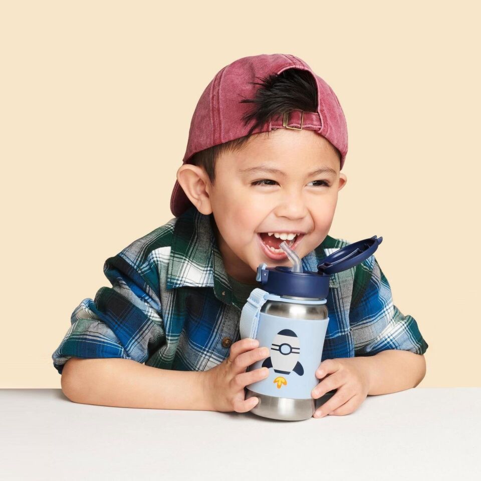 Skip Hop Zoo Pipetli Paslanmaz Çelik Suluk 350 ml Roket Roket