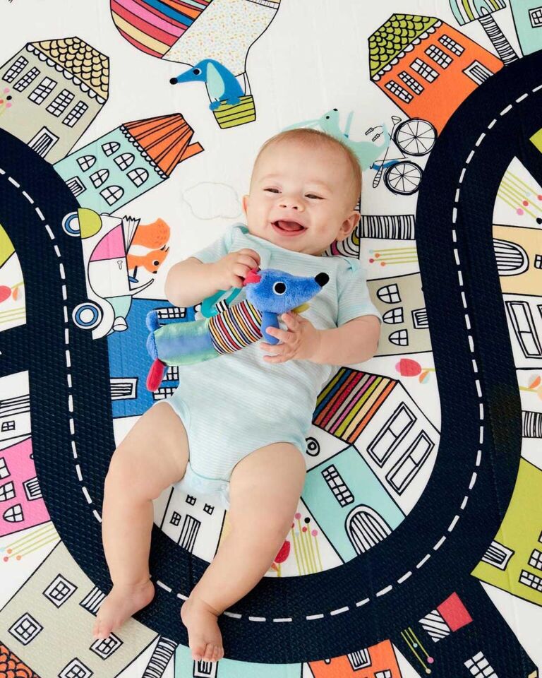Skip Hop Çift Taraflı Oyun Halısı Oyun Matı Köy Köy