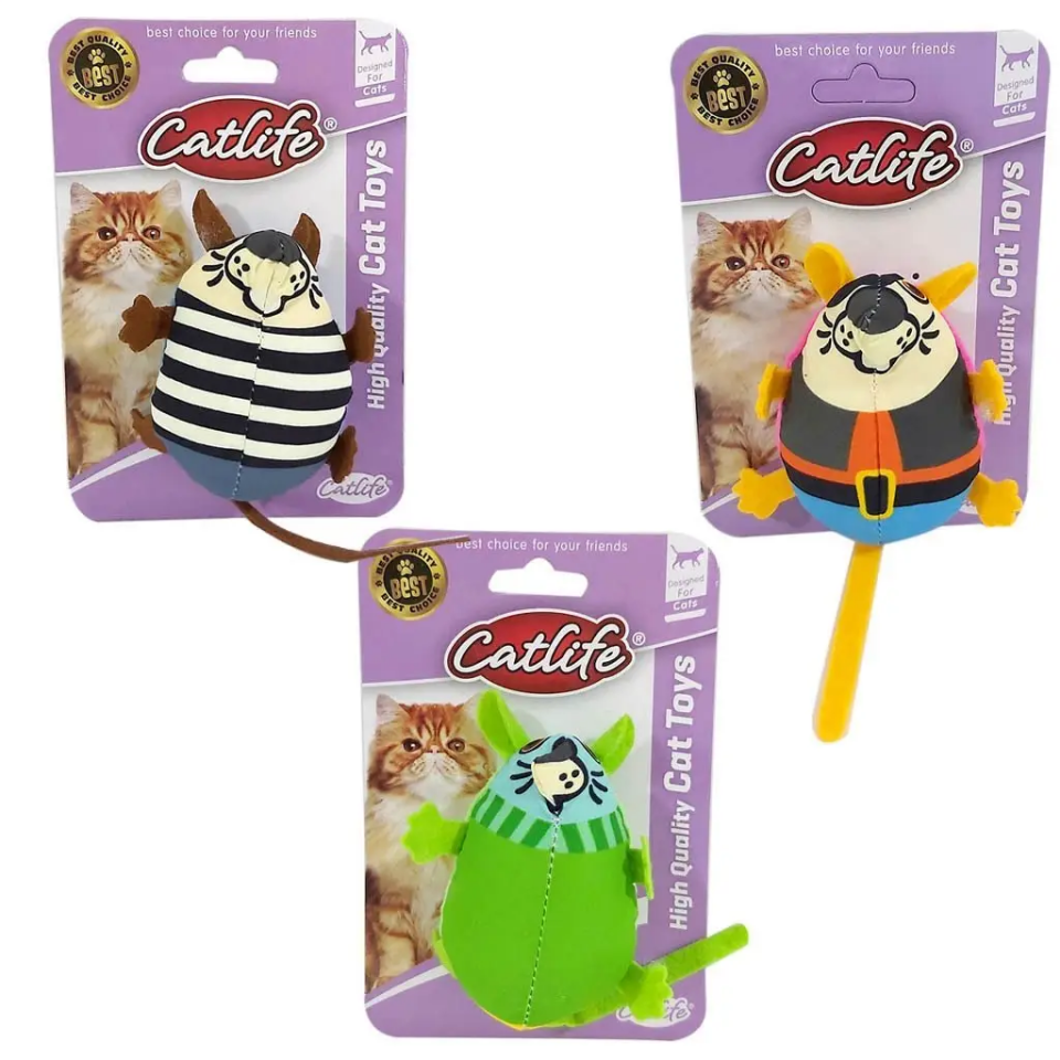 Sevimli Kumaş Fare Kedi Oyuncağı 17 cm Çeşitli Renklerde