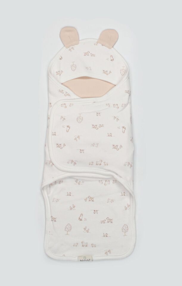 Bistyle Curly Lamb Bel Destekli Kundak 75111 Bej Mavi Ekru