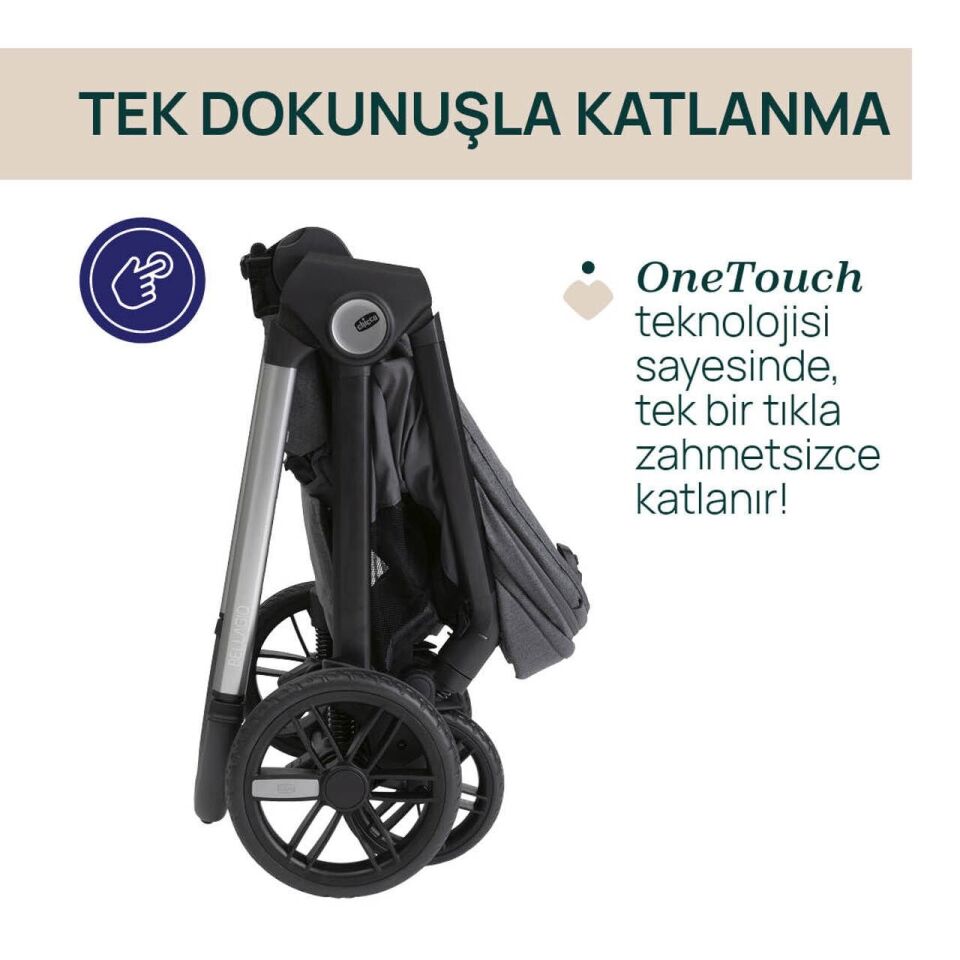 Chicco Bellagio Bebek Arabası Black Satin Black Satin