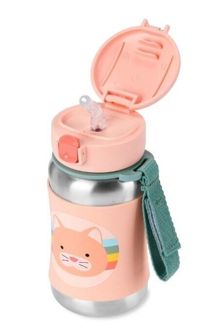 Skip Hop Zoo Pipetli Paslanmaz Çelik Suluk 350 ml Kedi Kedi