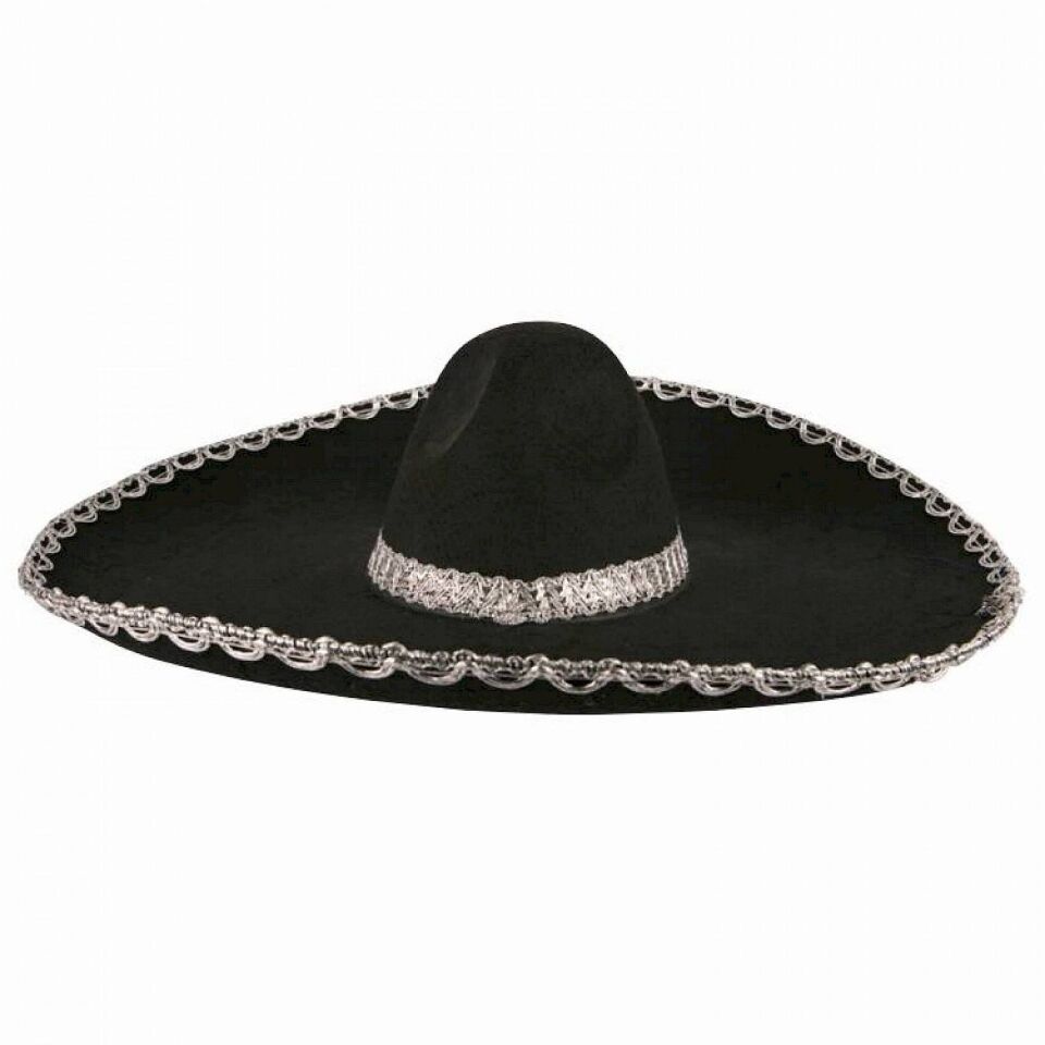 Sombrero Meksika Şapkası Gümüş Şeritli Yetişkin Boy