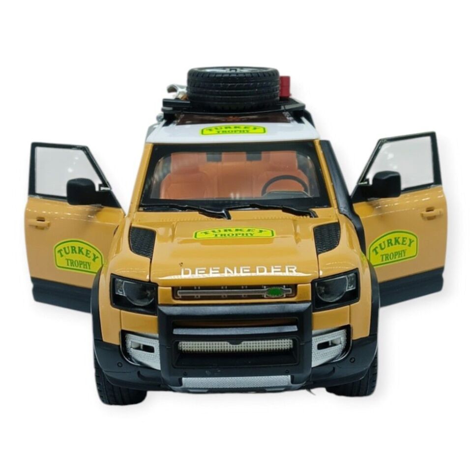 Model Araçlar - Metal Sesli Off-Road Araba 22 cm - Sarı