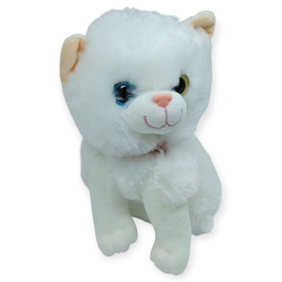 Sesli Peluş Kedi Van Kedisi 25 cm - Beyaz