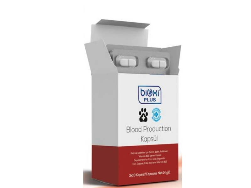 Bioxi Plus Blood Production Kapsül Demir Bakır Folik Asi B vitamini 30 kapsül