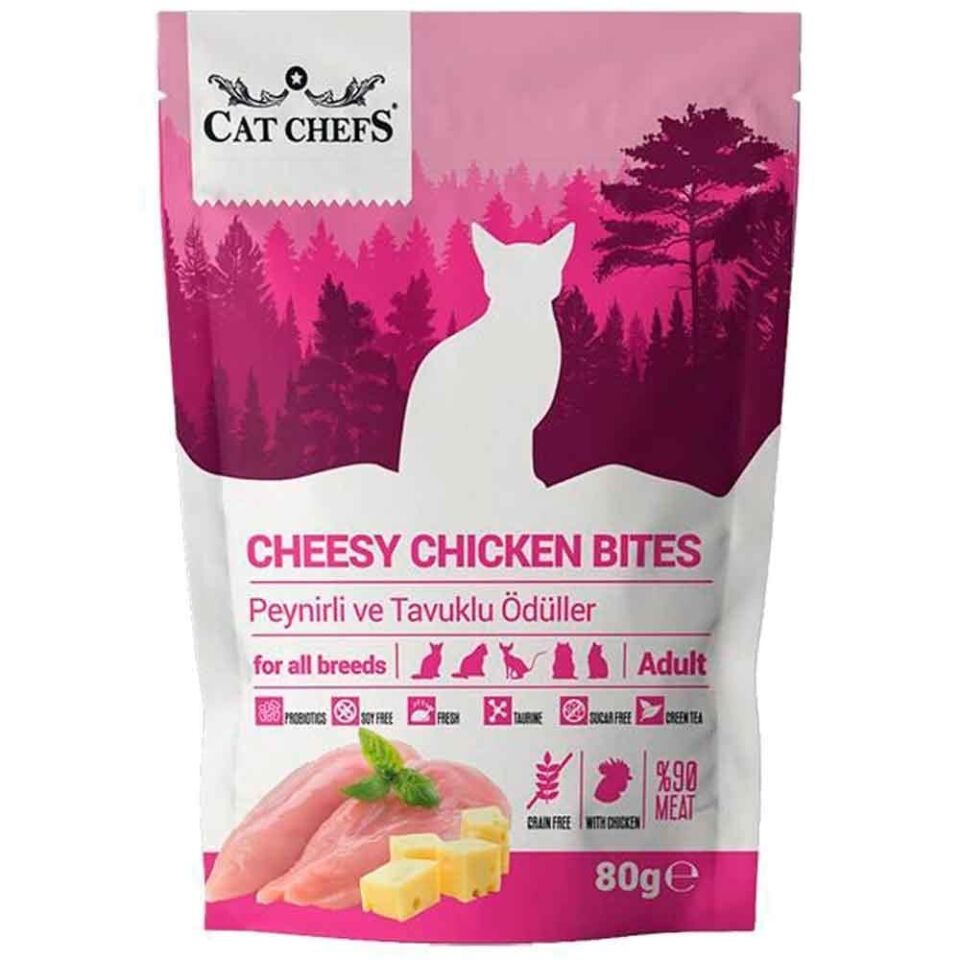 Cat Chefs Peynirli ve Tavuklu Tahılsız Kedi Ödülü 80 Gr