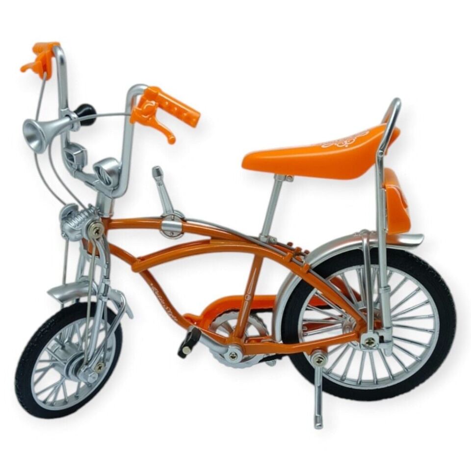 Model Araçlar - 1:8 Metal Retro Pinokyo Bisiklet - Die -Cast 17 cm - Turuncu