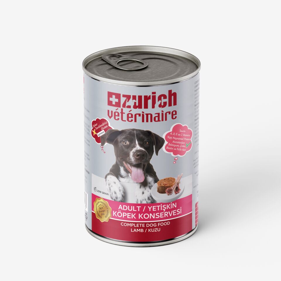 Zurich Veterinaire Pate Kuzulu Yetişkin Köpek Konservesi 415 gr