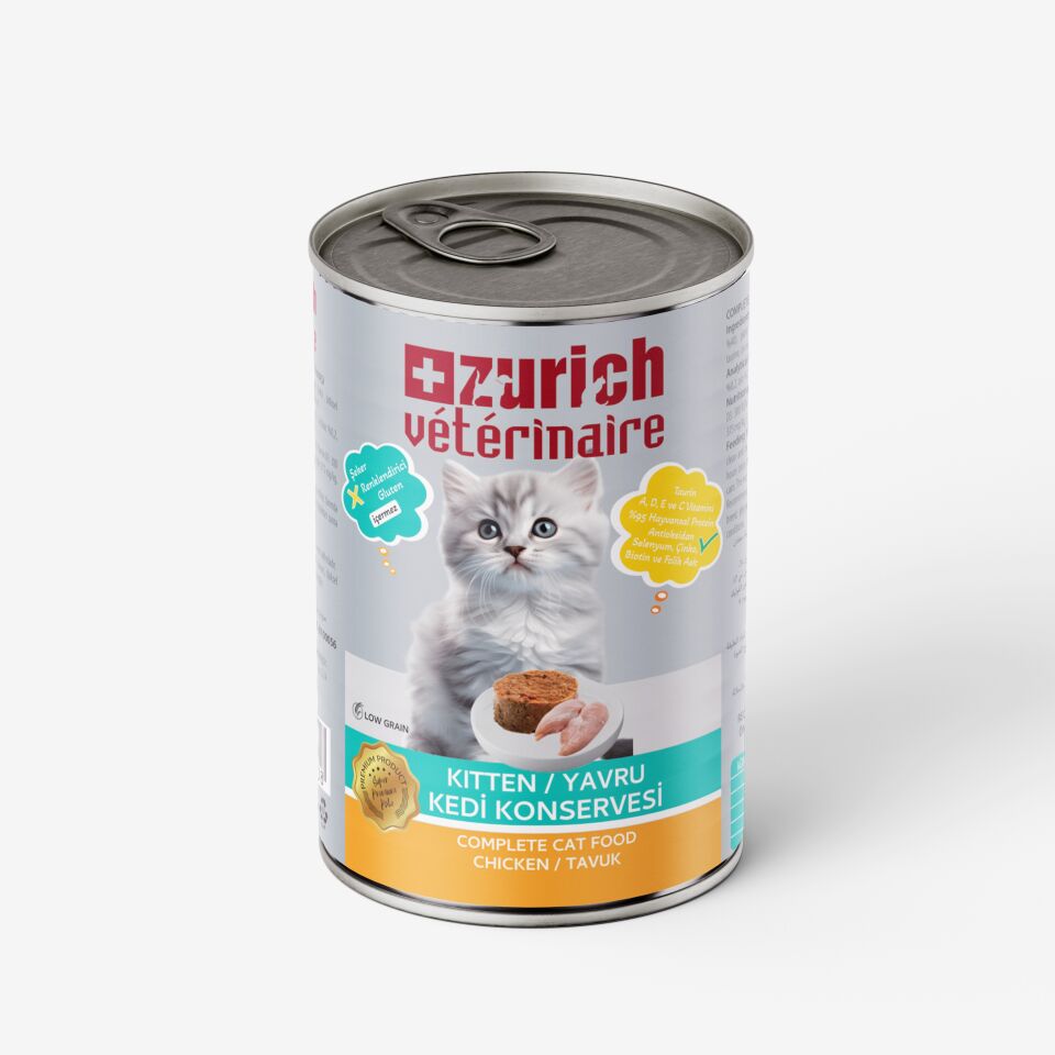 Zurich Veterinaire Pate Tavuklu Yavru Kedi Konservesi  415 gr