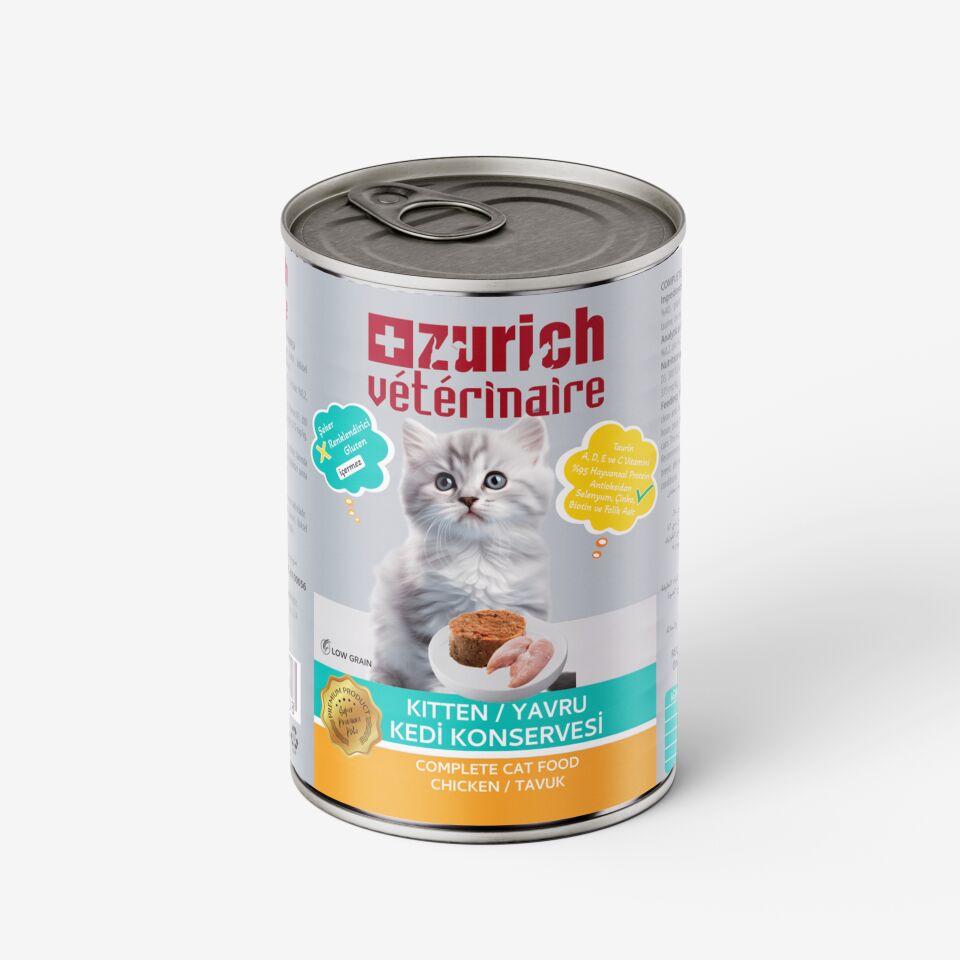Zurich Veterinaire Pate Tavuklu Yavru Kedi Konservesi  415 gr