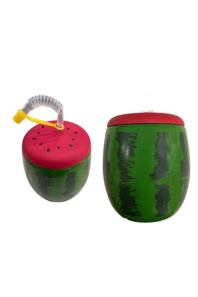 Karpuz Tasarımlı Pipetli Suluk 900 Ml (1077)