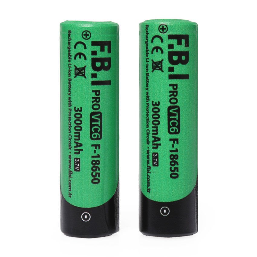 F.B.I VTC6 18650 3.7V 3000mAh 30A Li-ion Şarjlı Pil + Pil Taşıma Kutusu 2'li SET (1077)