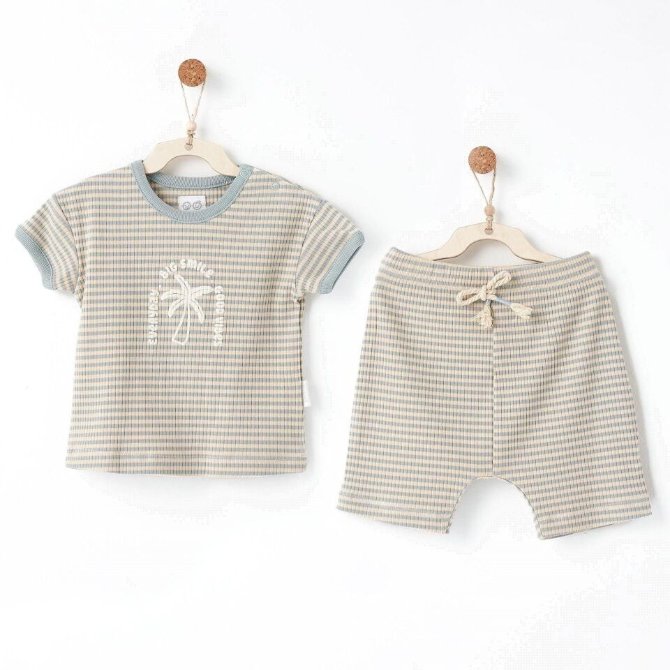 Andywawa AC26672 Bamboo Striped 2li Takım Blue
